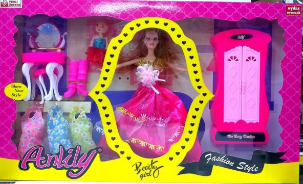 Barbie Yedek Elbiseli Gardroplu 20CM Oyuncak Et Bebek