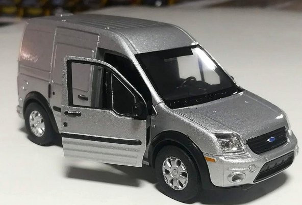 Ford Transit Connect 1/36 Ölçek Gri Çek Bırak Metal Model Araba - 2