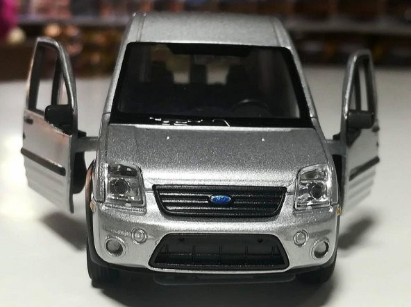 Ford Transit Connect 1/36 Ölçek Gri Çek Bırak Metal Model Araba - 3