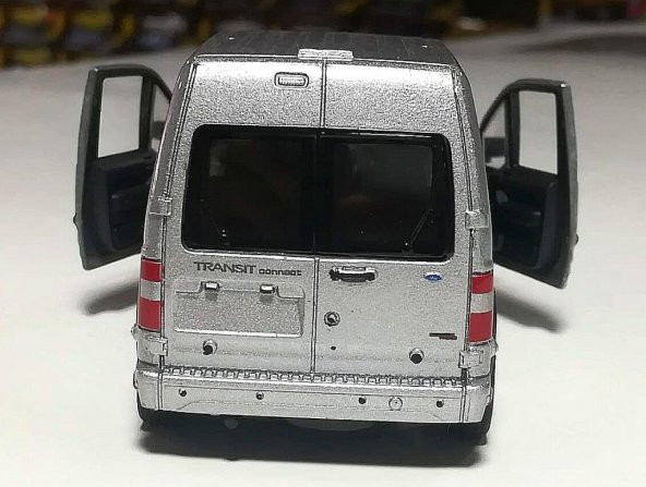 Ford Transit Connect 1/36 Ölçek Gri Çek Bırak Metal Model Araba - 4