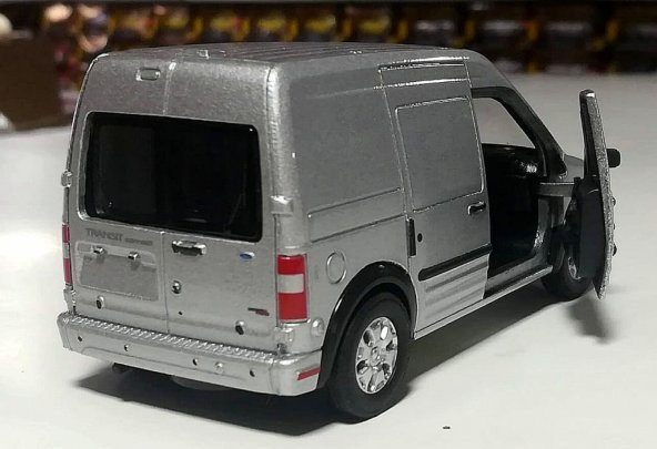 Ford Transit Connect 1/36 Ölçek Gri Çek Bırak Metal Model Araba - 5