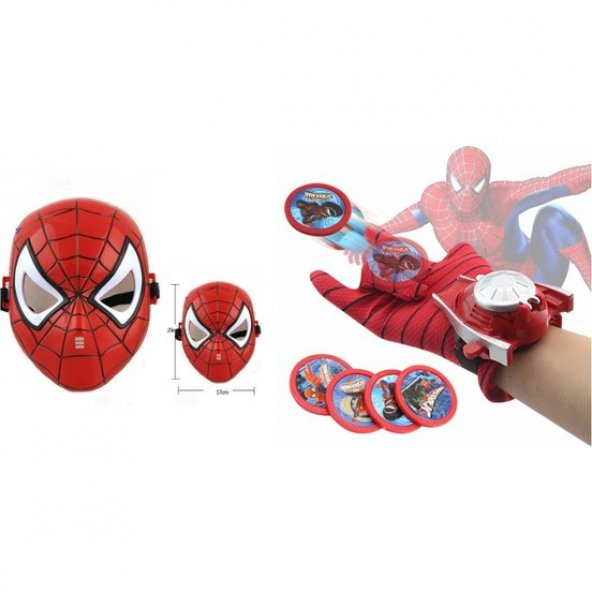 Örümcek Adam Spiderman Işıklı Maske Ve Aksiyon Eldiveni Seti