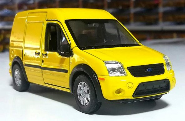 Ford Transit Connect 1/36 Ölçek Sarı Çek Bırak Metal Model Araba - 1