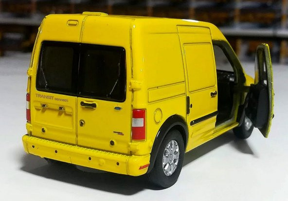 Ford Transit Connect 1/36 Ölçek Sarı Çek Bırak Metal Model Araba - 4