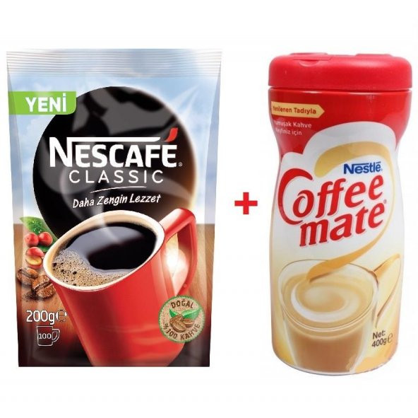 Nescafe Classic Hazır Kahve 200gr + Nestle Coffe Mate 400g