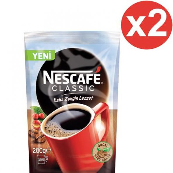 Nescafe Classic Hazır Kahve 200gr x 2 Adet