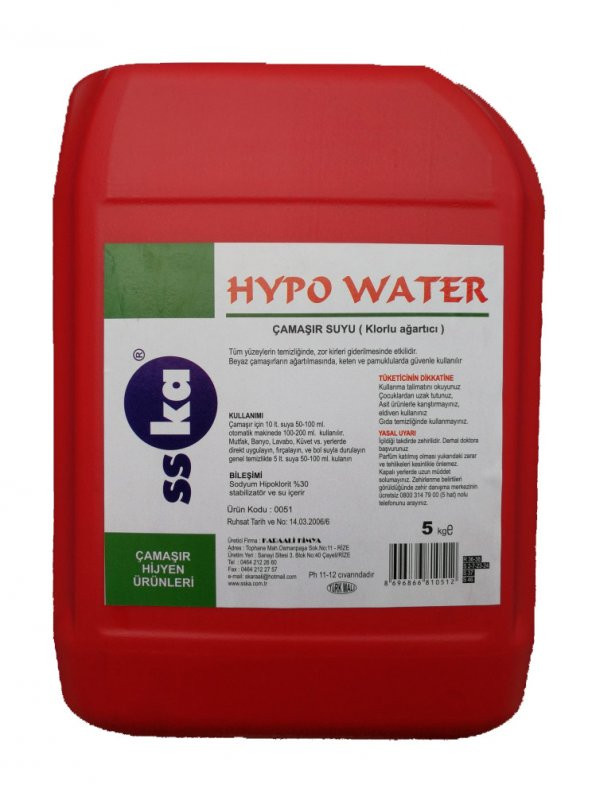 Çamaşır Suyu / Hypo / 5 Kg. / Bidon