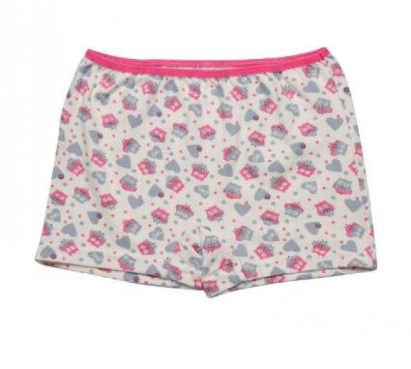 ÖDÜL 3009 KIZ ÇOCUK İKİLİ BOXER PEMBE %100 PAMUK - 2