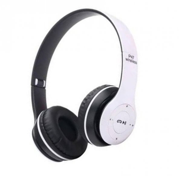 Olix P47 Katlanabilir Kafaüstü Kablosuz Bluetooth Kulaklık Beyaz