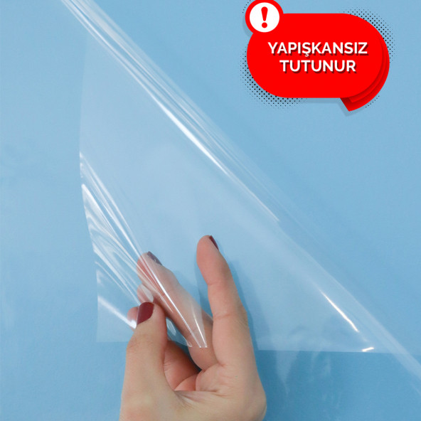 Akıllı Kağıt - 120x200 Cm Şeffaf , 1 Alana-1 Hediye Yapışkansız Tutunan Pratik Yazı Tahtası - 2