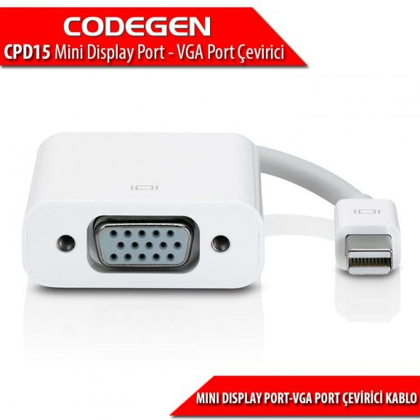 Codegen Mini Display Port to VGA Dönüştürücü Çevirici CPD15
