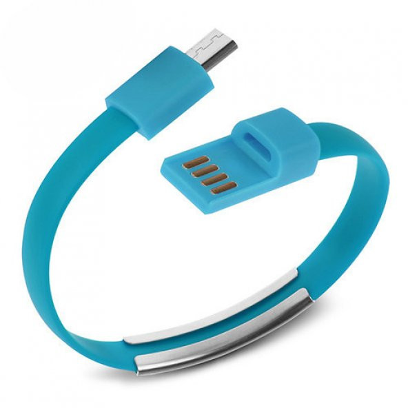 Codegen Micro USB Port Mavi Bileklik Şarj Data Kablosu CDG-CNV67