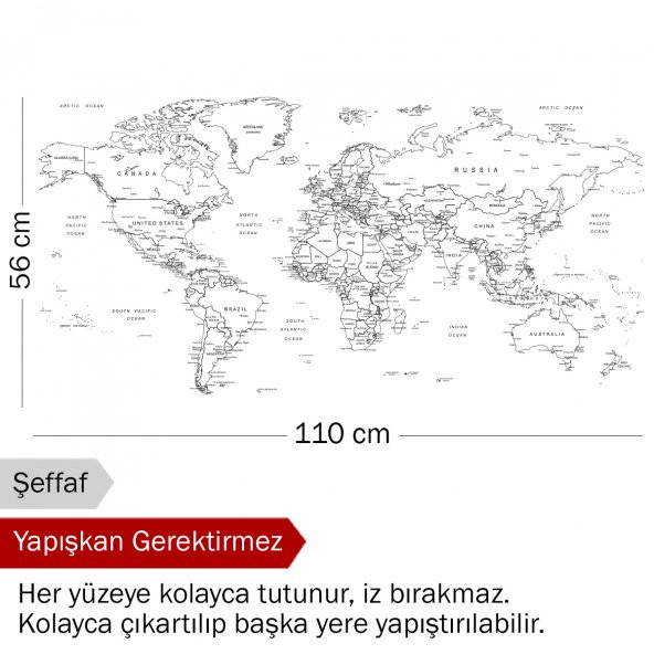EVBUYA DÜNYA HARİTASI AKILLI KAĞIT - 3
