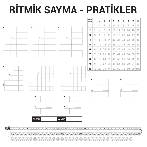 EVBUYA ÇARPIM TABLOSU AKILLI KAĞIT ( Silgili Kalem Hediye ) - 7