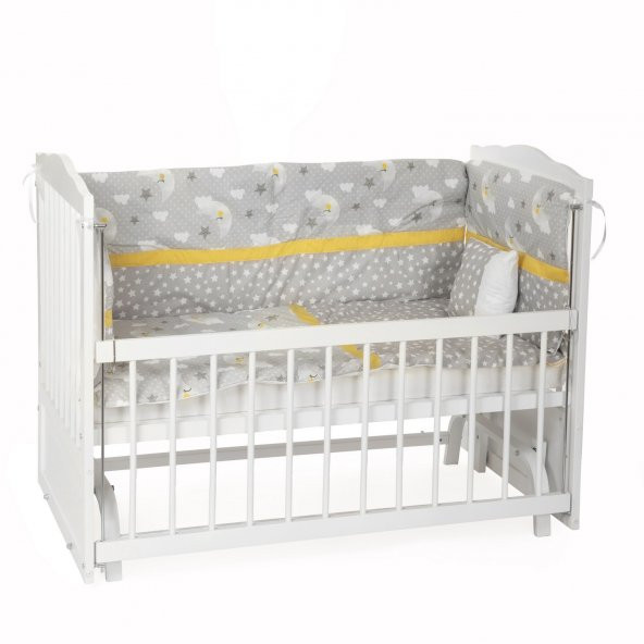 Sluupy Gri Yıldızlı Figürlü Bebek Uyku Seti 60x120 - 3