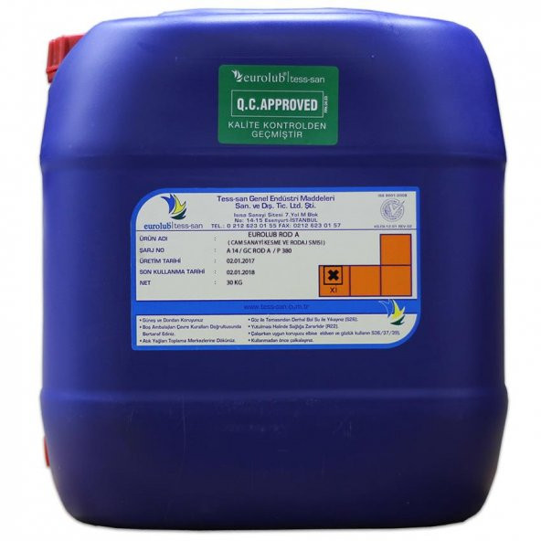 Eurolub ROD A 30 Kg Cam Sanayi Kesme ve Rodaj Sıvısı ürün görseli