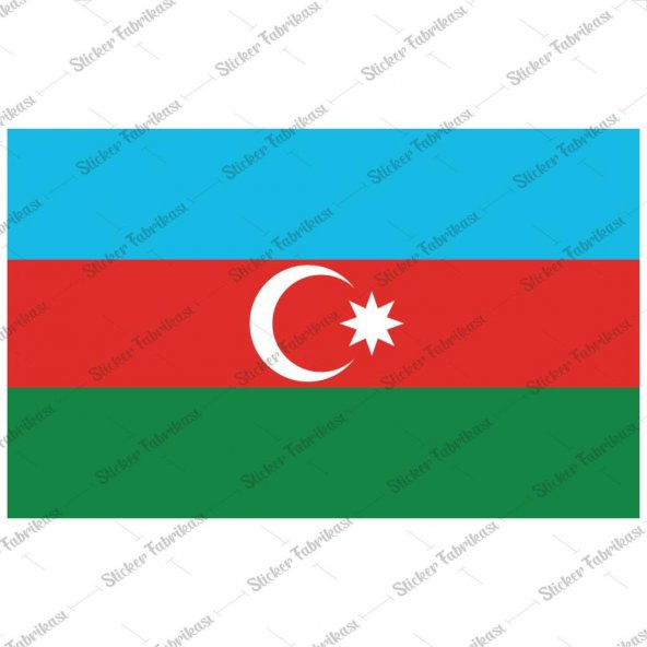 Azerbaycan Bayrağı Sticker 00702 - 1