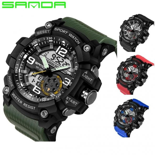 Sanda 759 Kol Saati Su Geçirmez Spor Asker S Shock - 1