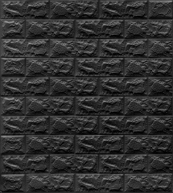 NW06 Siyah Tuğla Desenli Kendinden Yapışkanlı Esnek Sünger Duvar Paneli