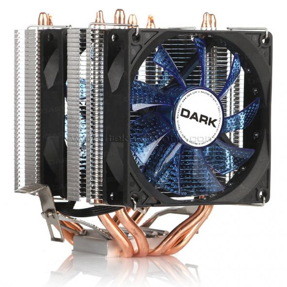 Dark Freezer X94BL, 2x92mm 4pin PWM Mavi Led Fanlı, 4xIsı Borusu, Direkt Kontak AMD Ryzen AM4 ve Intel Uyumlu İşlemci Soğutucu (DKCCX94BL)