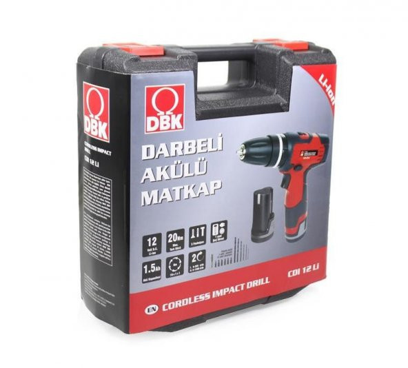 DBK CDI 12-Li Çift Akülü Darbeli Matkap 13 Parça Set - 5