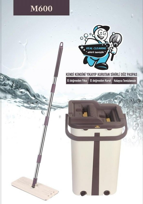 Magic Mop M600 Temizlik Seti Sihirli Kendini Temizleyen Paspas 3 Pedli - 3