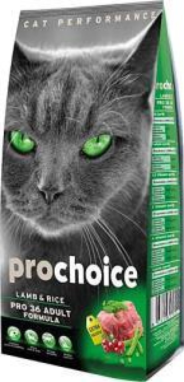 Prochoice Cat Pro 36 Lamb Kuzulu Pirinçli Kedi Maması 2 kg
