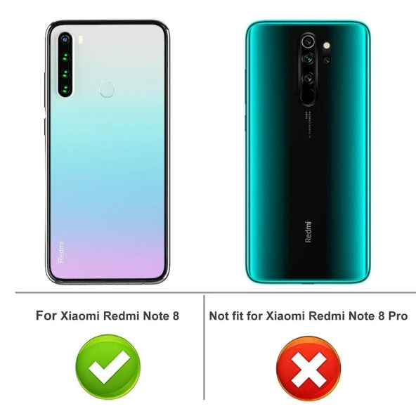 Xiaomi Redmi Note 8 Kılıf Şeffaf Silikon Tam Koruma Hibrit - 6