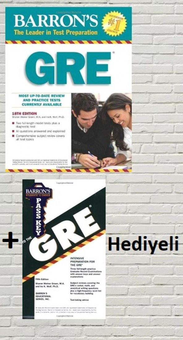 GRE: 18th Edition. Book with Cd-Rom + Barron's Pass Key to the GRE 5e Hediyeli