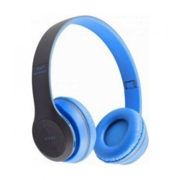 Sunix P47 Bluetooth Kulaküstü Kulaklık - Mavi