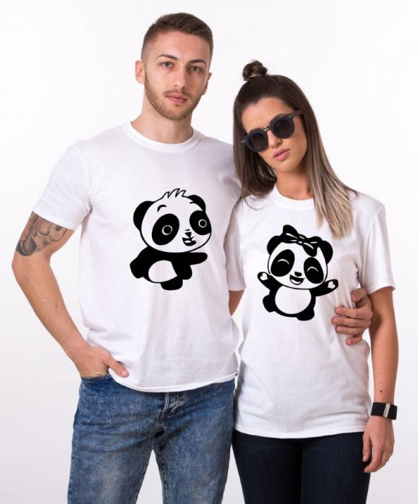Tshirthane Panda Dans Sevgili Kombinleri tshirt kombini Sevgili Çift tshirt