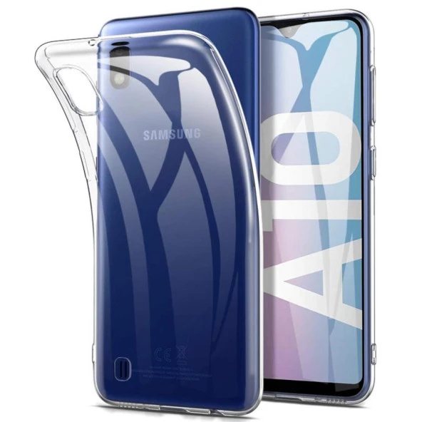 Samsung Galaxy A10 Kılıf Toz Korumalı Tıpalı 1.5mm Şeffaf Silikon Kılıf