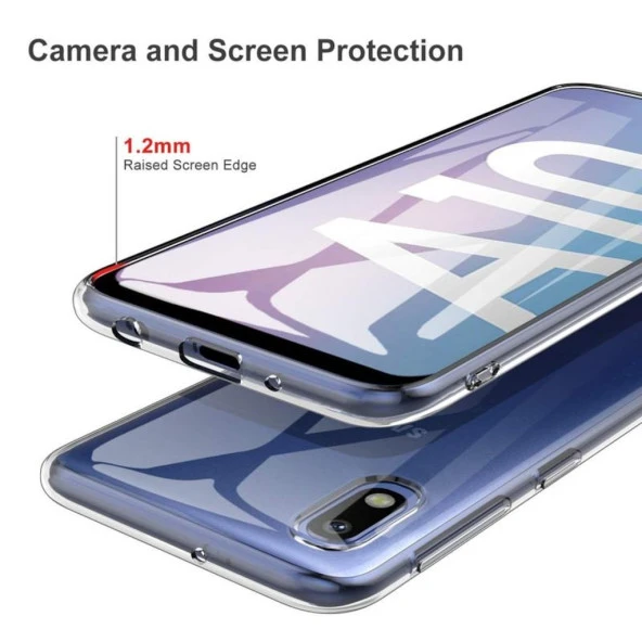 Samsung Galaxy A10 Kılıf Toz Korumalı Tıpalı 1.5mm Şeffaf Silikon Kılıf - 3