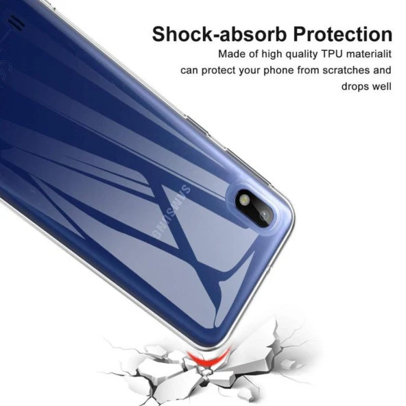 Samsung Galaxy A10 Kılıf Toz Korumalı Tıpalı 1.5mm Şeffaf Silikon Kılıf - 5