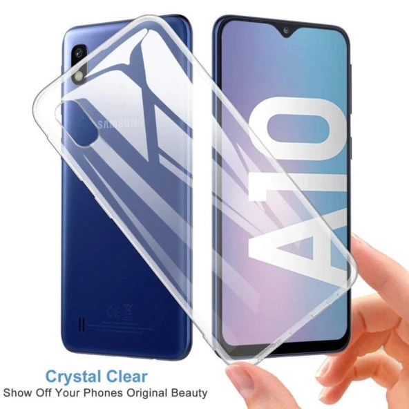 Samsung Galaxy A10 Kılıf Toz Korumalı Tıpalı 1.5mm Şeffaf Silikon Kılıf - 6