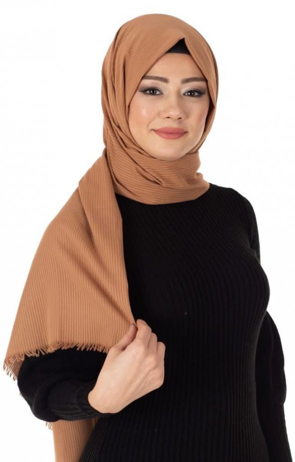 Bayan Yüzde Yüz Pamuk Şal Düz Renk Tesettür Şal - 2