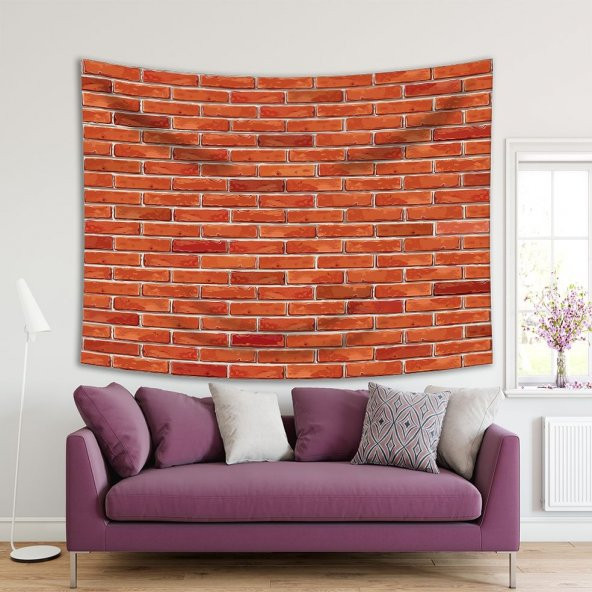 Kırmızı Tuğla Deseni Duvar Örtüsü - 2