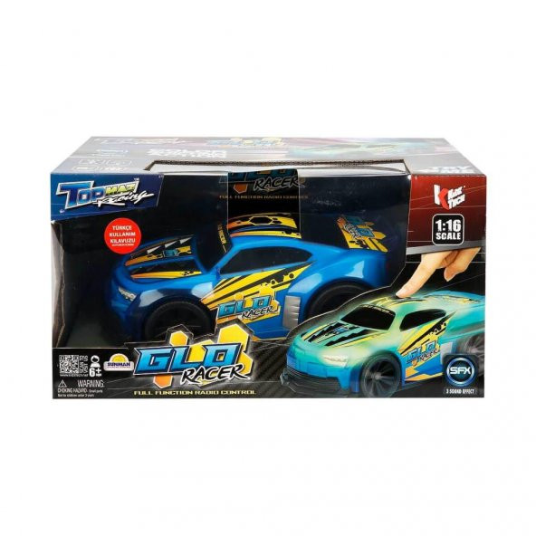 Sunman 1:16 Uzaktan Kumandalı Sesli ve Işıklı Glo Racer Araba 28 cm - 4