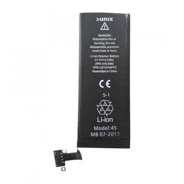 Sunix Apple iPhone 4S Li-On Polymer Batarya Pil 1430 mAH