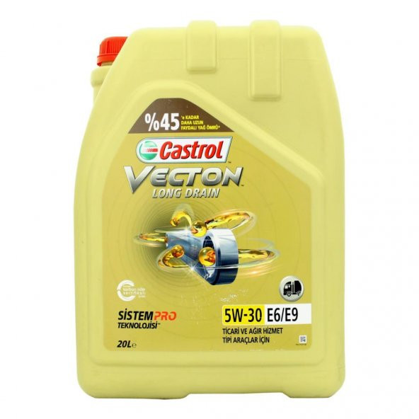 Castrol Vecton Long Drain 5W-30 E6/E9 20 Lt Tam Sentetik Motor Yağı