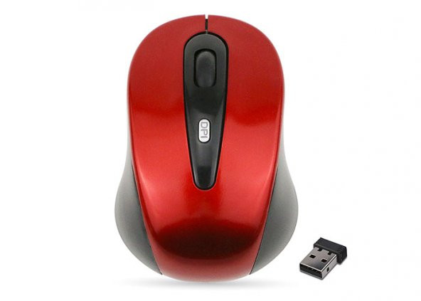 MOUSE EVEREST SM-500 USB KIRMIZI 2.4GHZ 1600 DPİ KABLOSUZ MOUSE