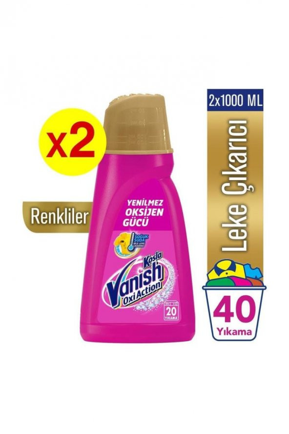 Kosla Oxi Action Gold Sıvı Leke Çıkarıcı 2X1000 Ml Renkliler İçin - 1