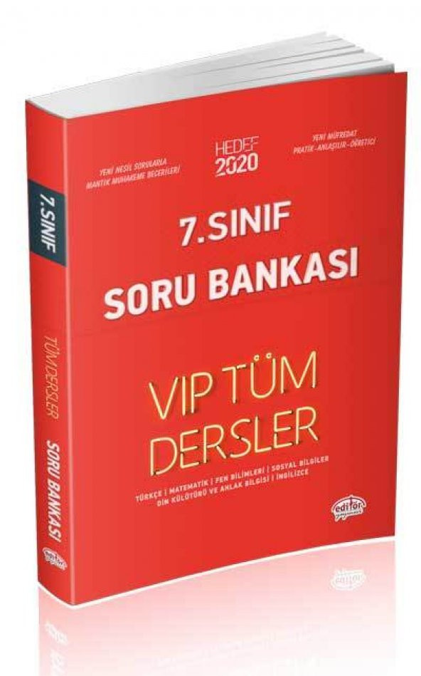 Editör 7. Sınıf VIP Tüm Dersler Soru Bankası Kırmızı Kitap