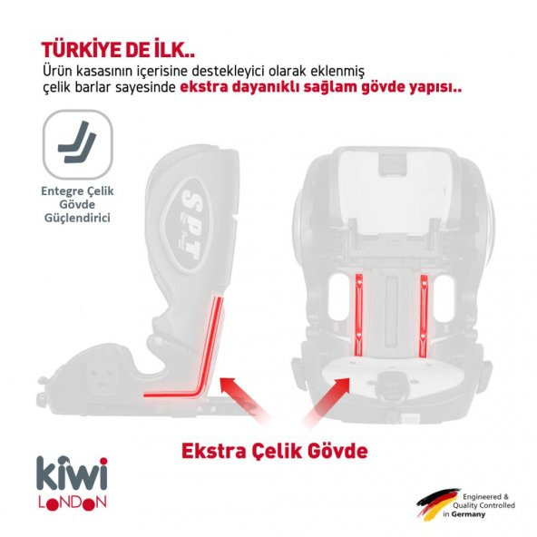 Kiwi London 9 Ay-12 Yaş İsofixli-Top Tether Oto Koltuğu - 4
