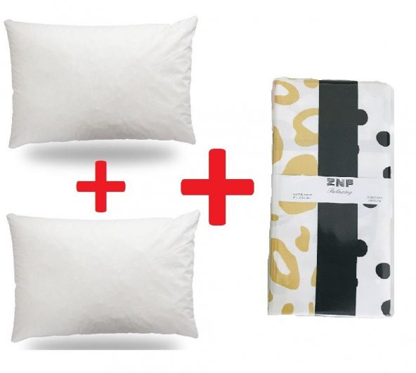 Zeynep Tekstil 2 Adet Silikon Yastık + 2 Adet Yastık Kılıfı