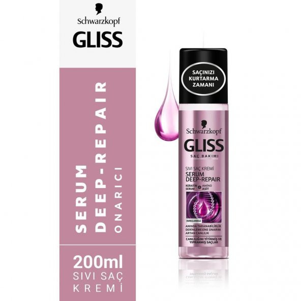 Gliss Serum Deep Repair Onarıcı Sıvı Saç Kremi 200 ml