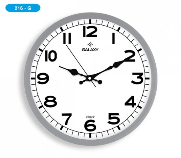 Galaxy Dekoratif Rakamlı Sessiz Akar Duvar Saati 30 cm - 7