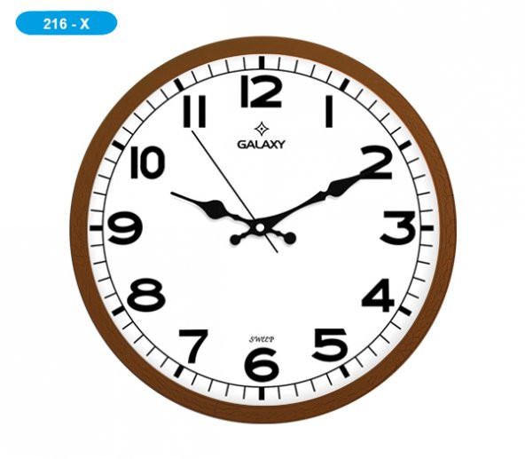 Galaxy Dekoratif Rakamlı Sessiz Akar Duvar Saati 30 cm - 8