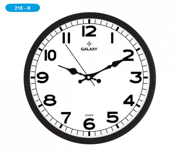 Galaxy Dekoratif Rakamlı Sessiz Akar Duvar Saati 30 cm - 6