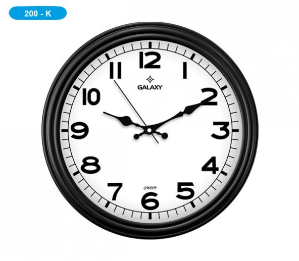 Galaxy Dekoratif Rakamlı Sessiz Akar Duvar Saati 30 cm - 8